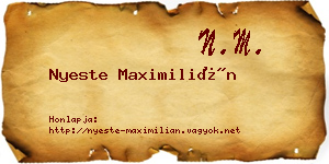 Nyeste Maximilián névjegykártya